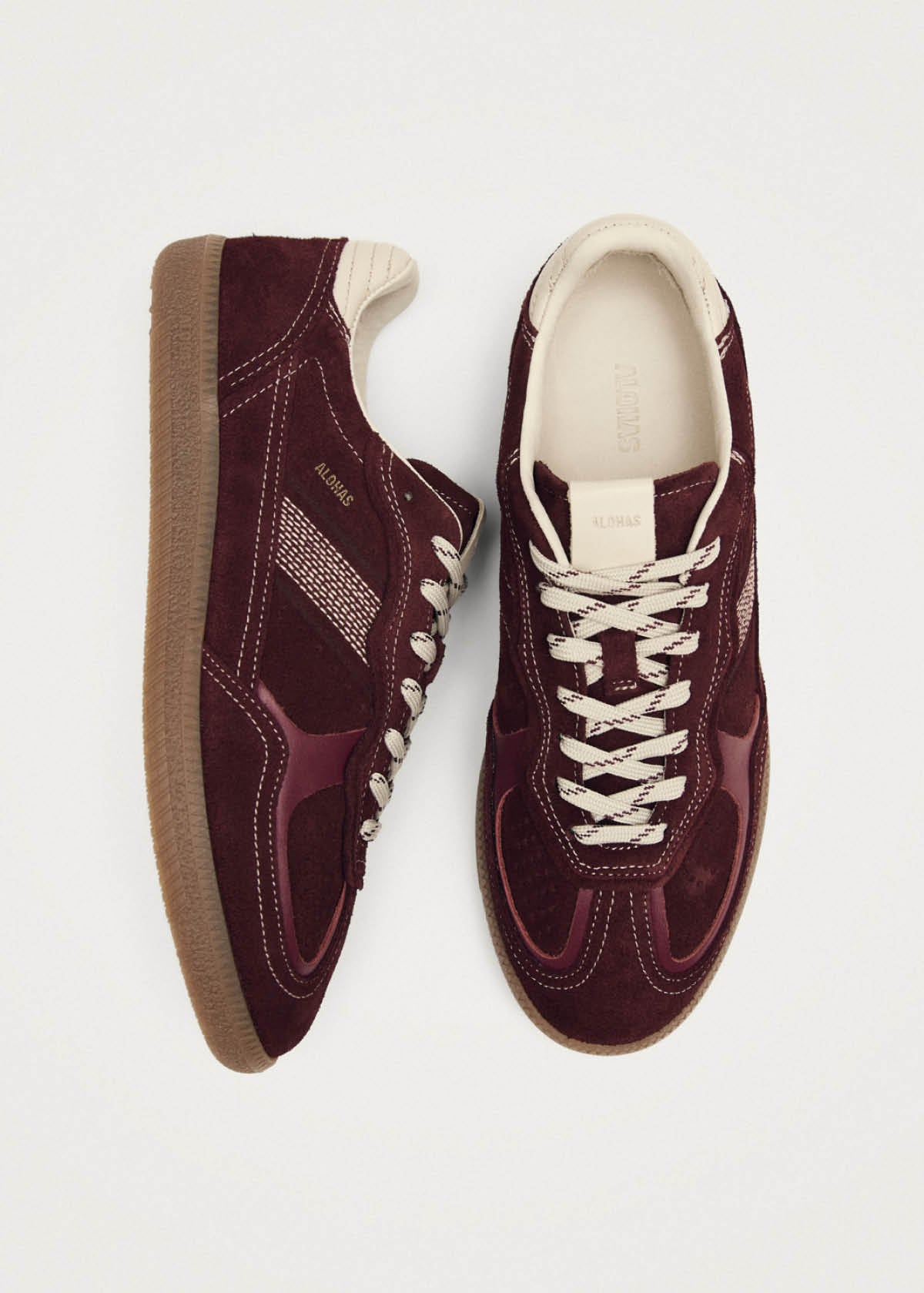 Tb.490 Rife Burgundy Cream Leather Sneakers - Image 8