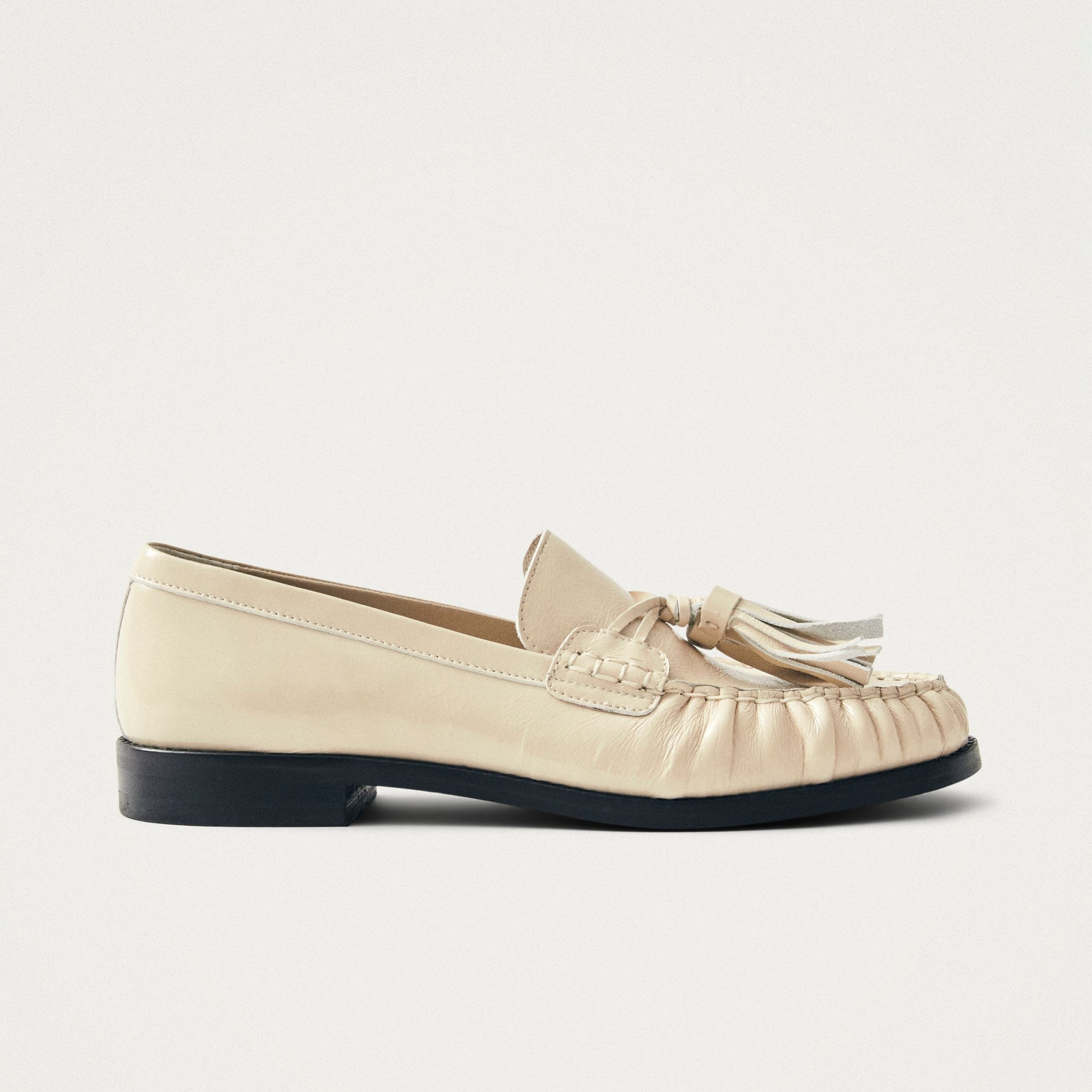 Marietta Cream Patent Leather Loafers - Image 3