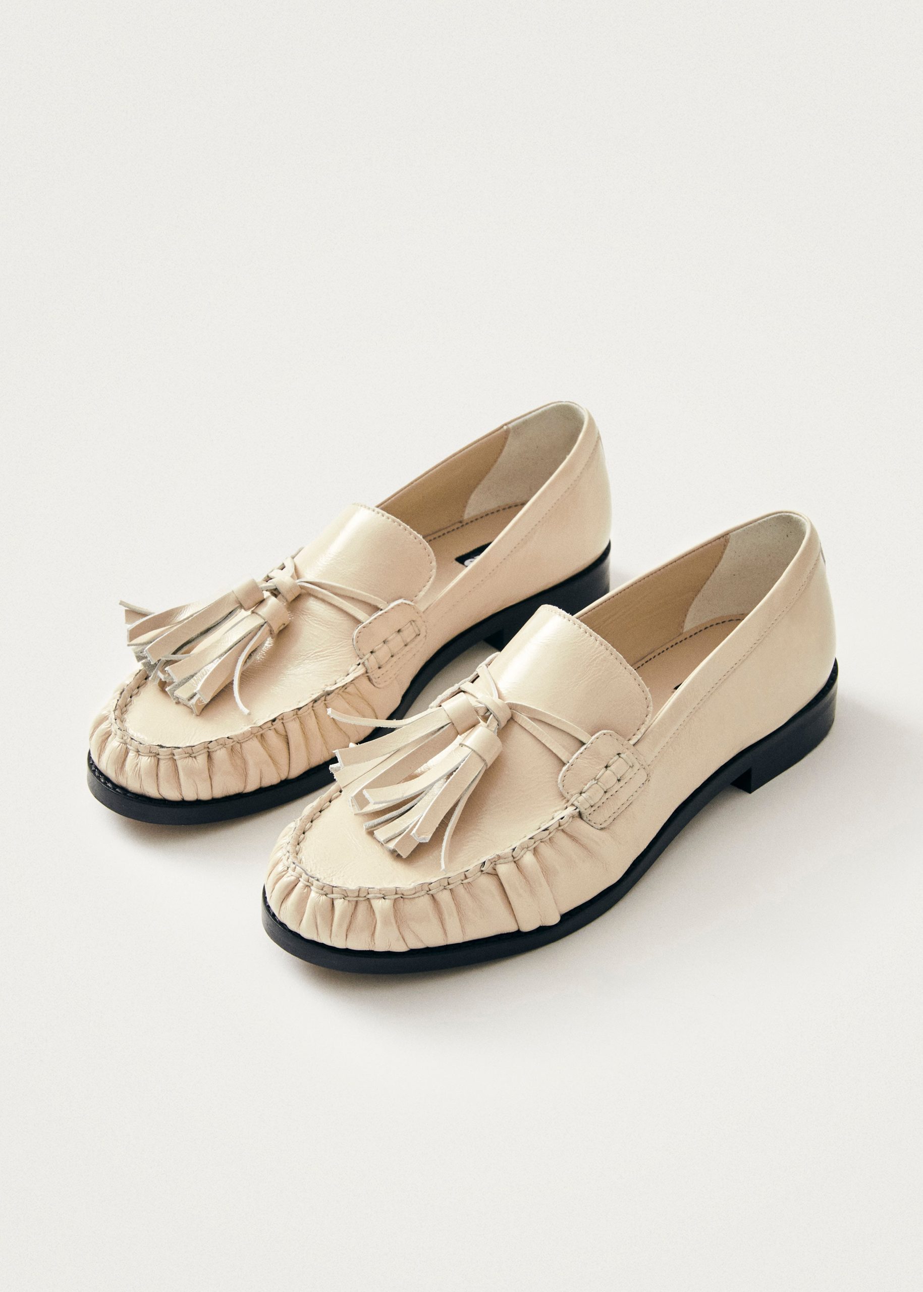 Marietta Cream Patent Leather Loafers - Image 2