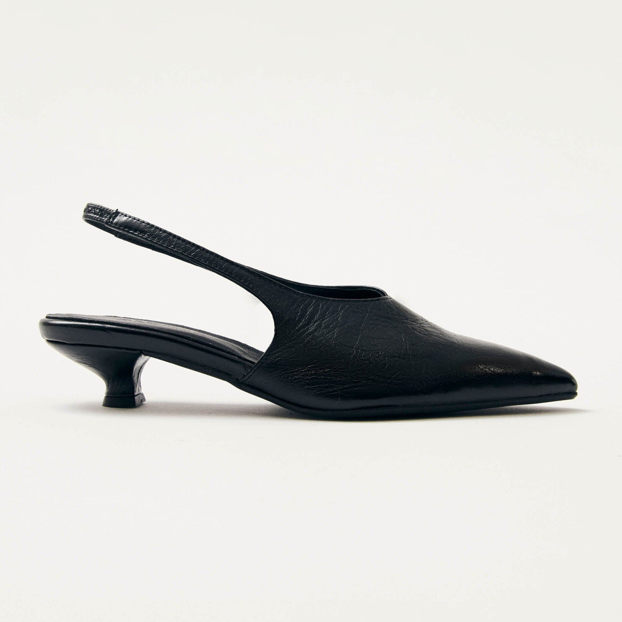 Eros Black Leather Pumps - Image 3
