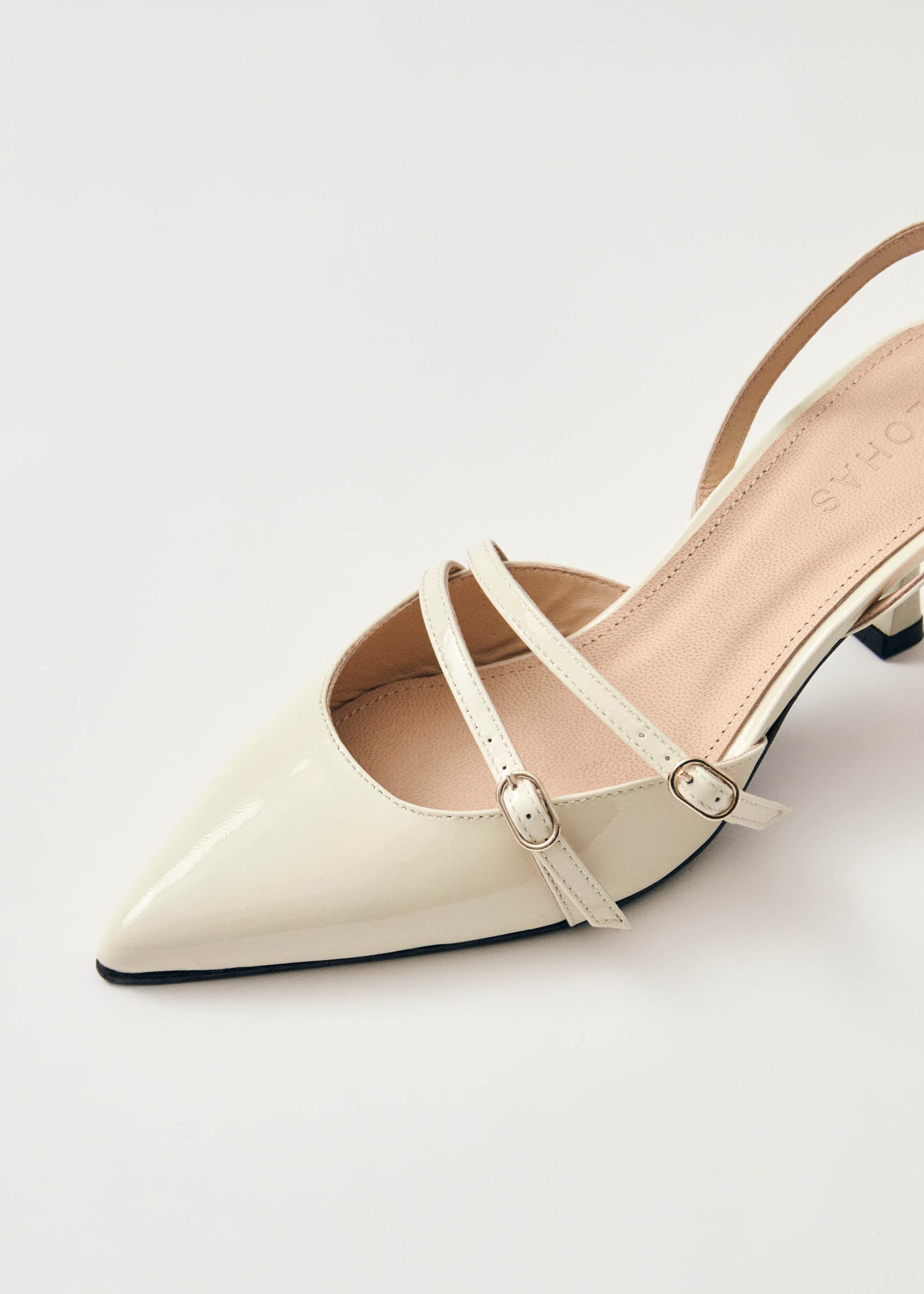 Joelle Cream Patent Leather Pumps - Image 6