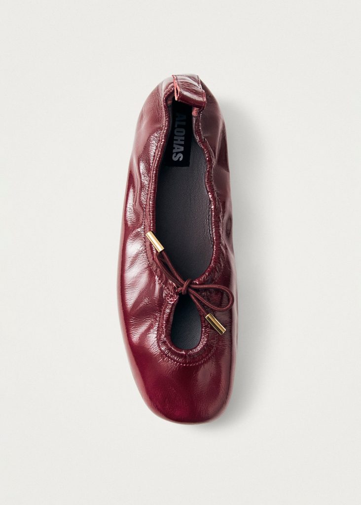 Rosalind Burgundy Patent Leather Ballet Flats