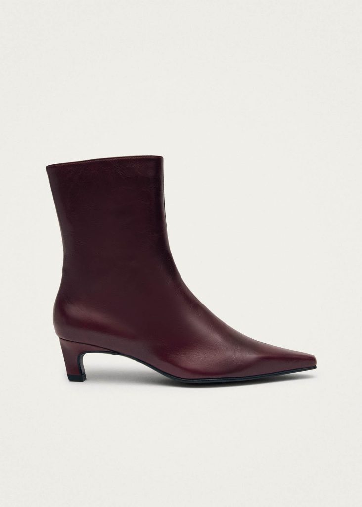 Ambar Rift Burgundy Leather Ankle Boots