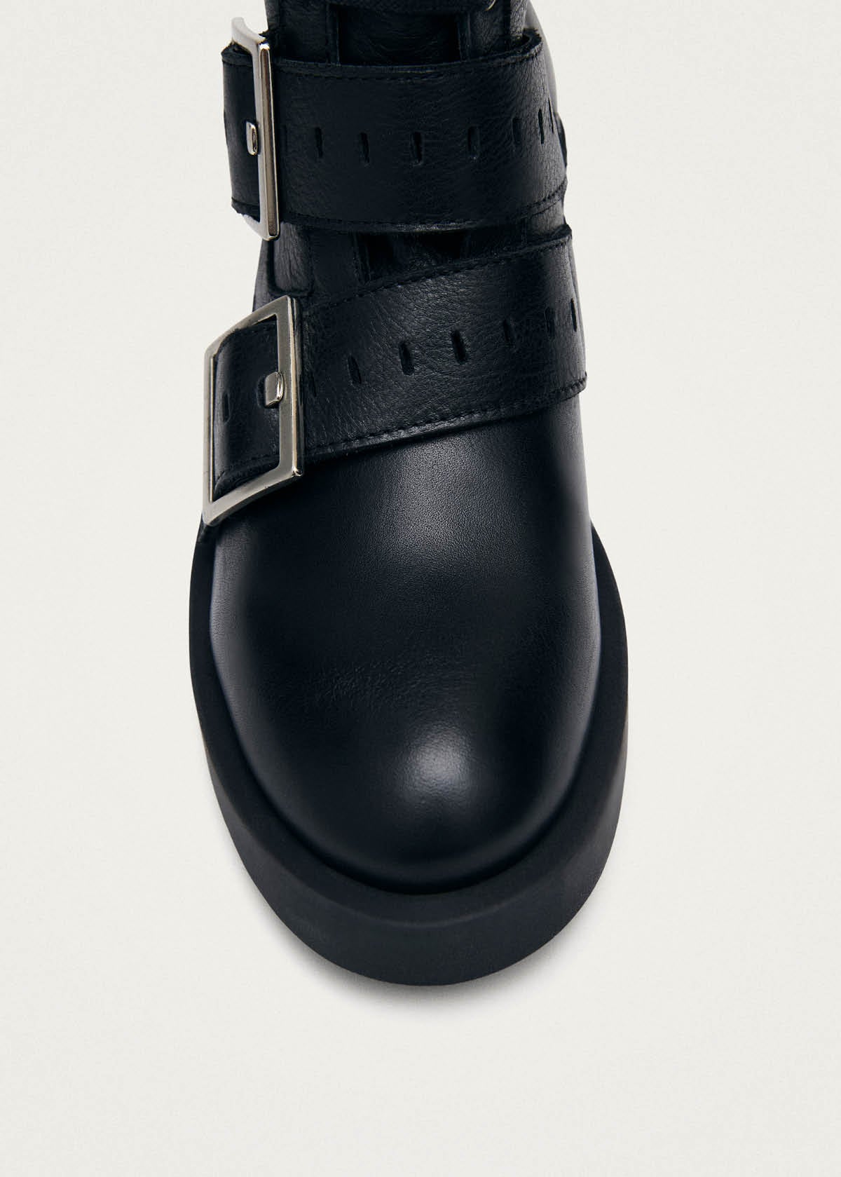 Avril Brushed Black Leather Ankle Boots - Image 5