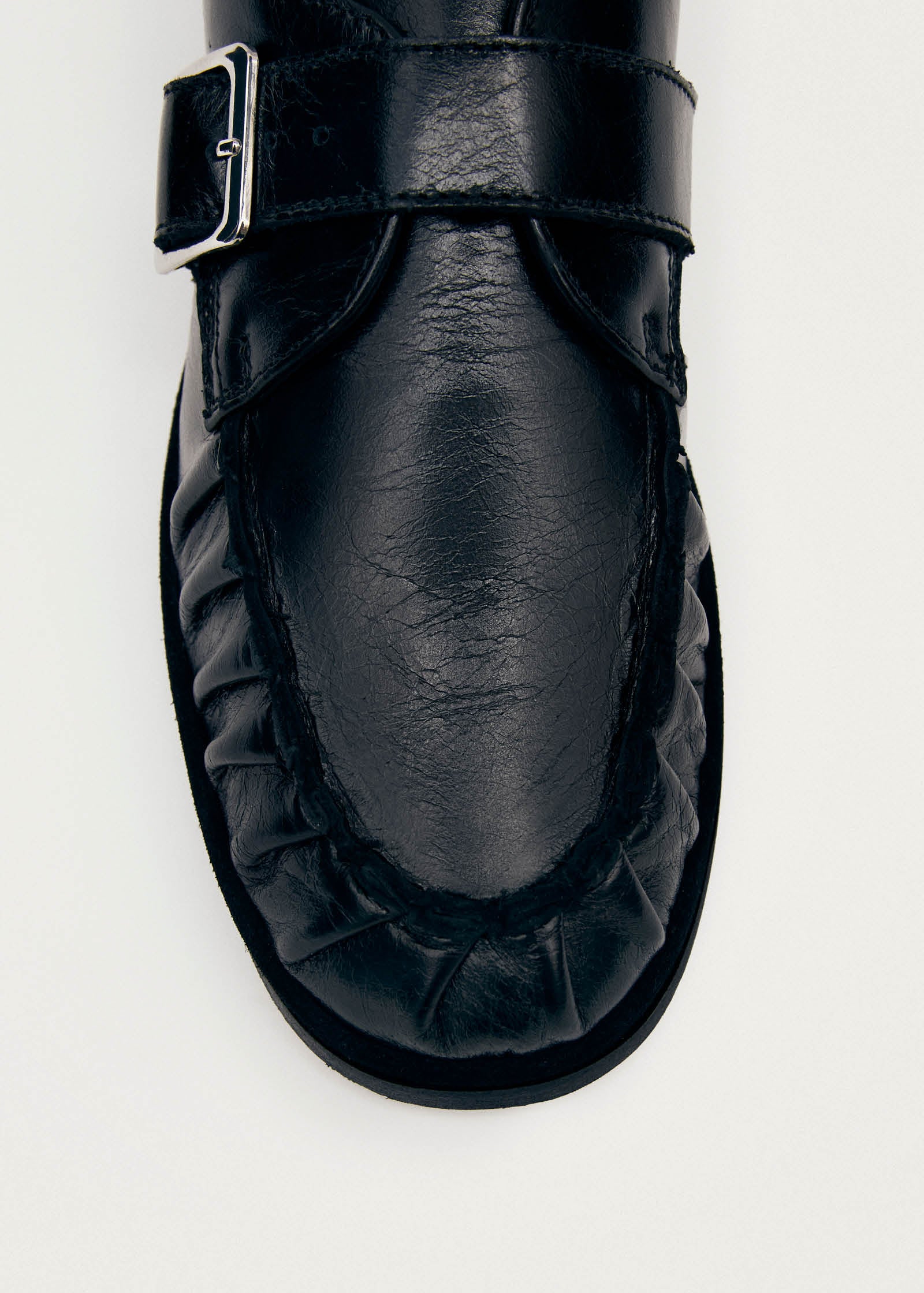 Brandy Black Leather Loafers - Image 7