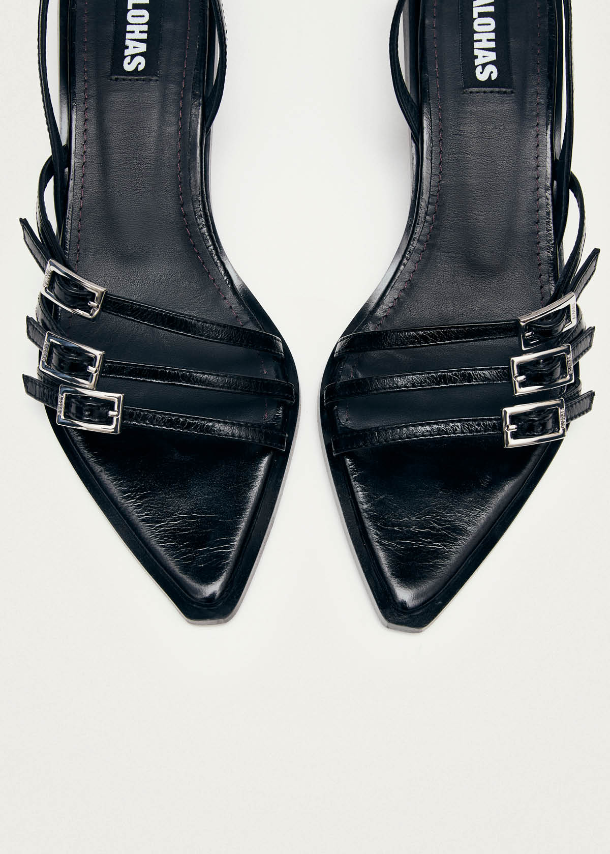 Britney Black Leather Sandals - Image 5
