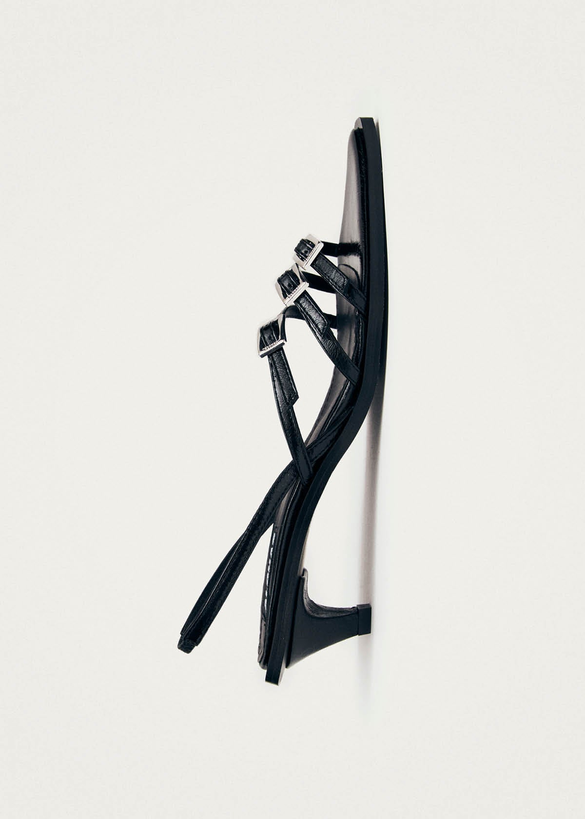 Britney Black Leather Sandals - Image 6