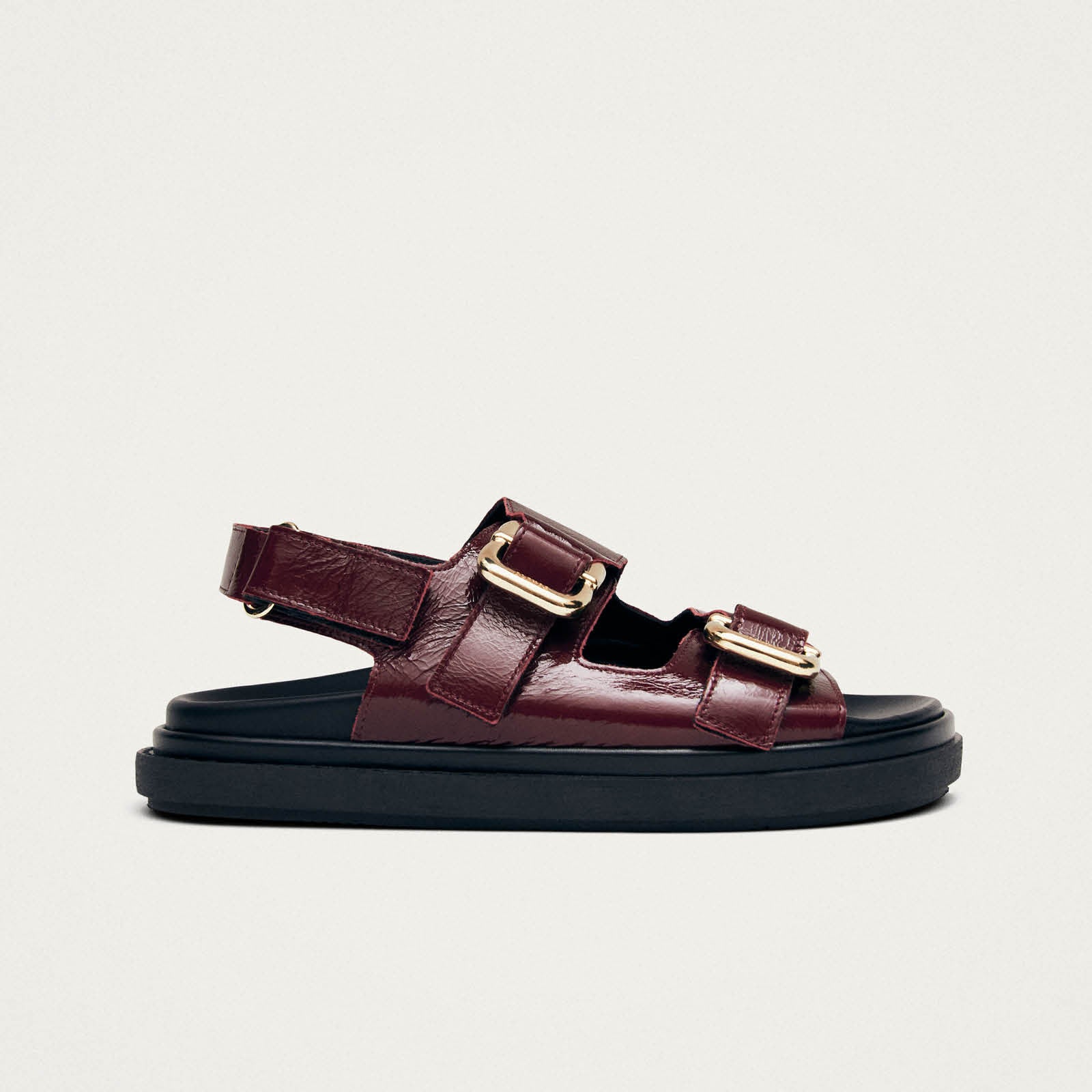 Harper Burgundy Patent Leather Sandals - Image 3