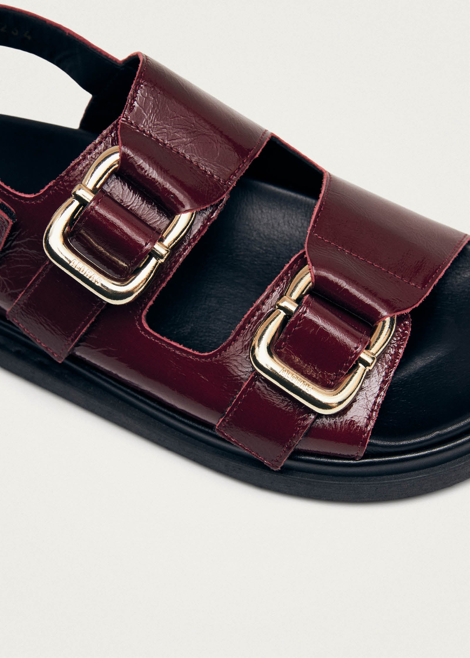 Harper Burgundy Patent Leather Sandals - Image 6