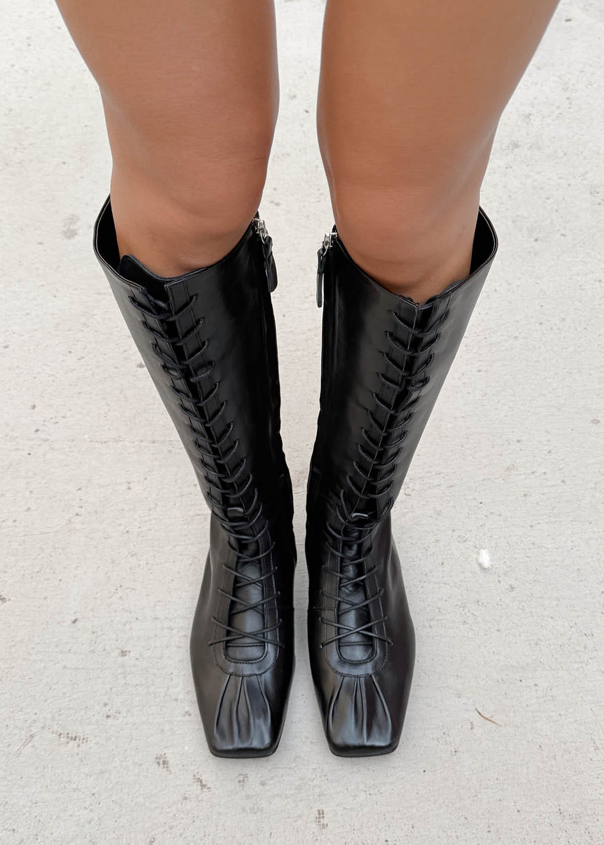 Jules Black Leather Boots - Image 2