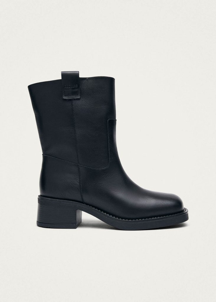 Rajan Brushed Black Leather Boots