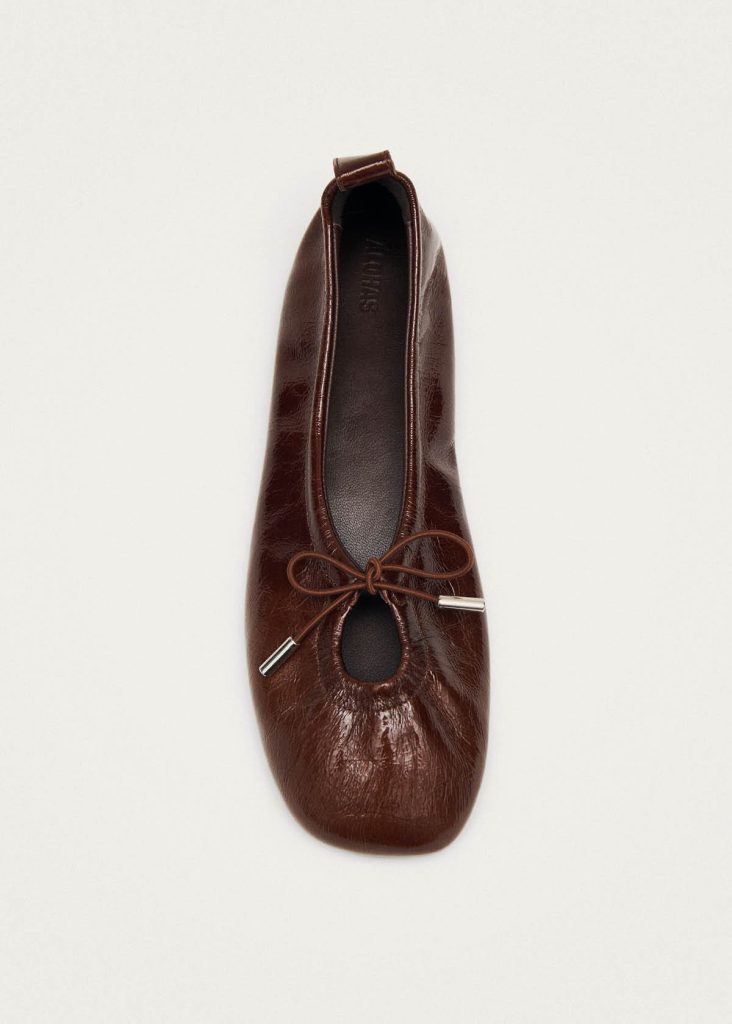 Rosalind Patent Brown Leather Ballet Flats