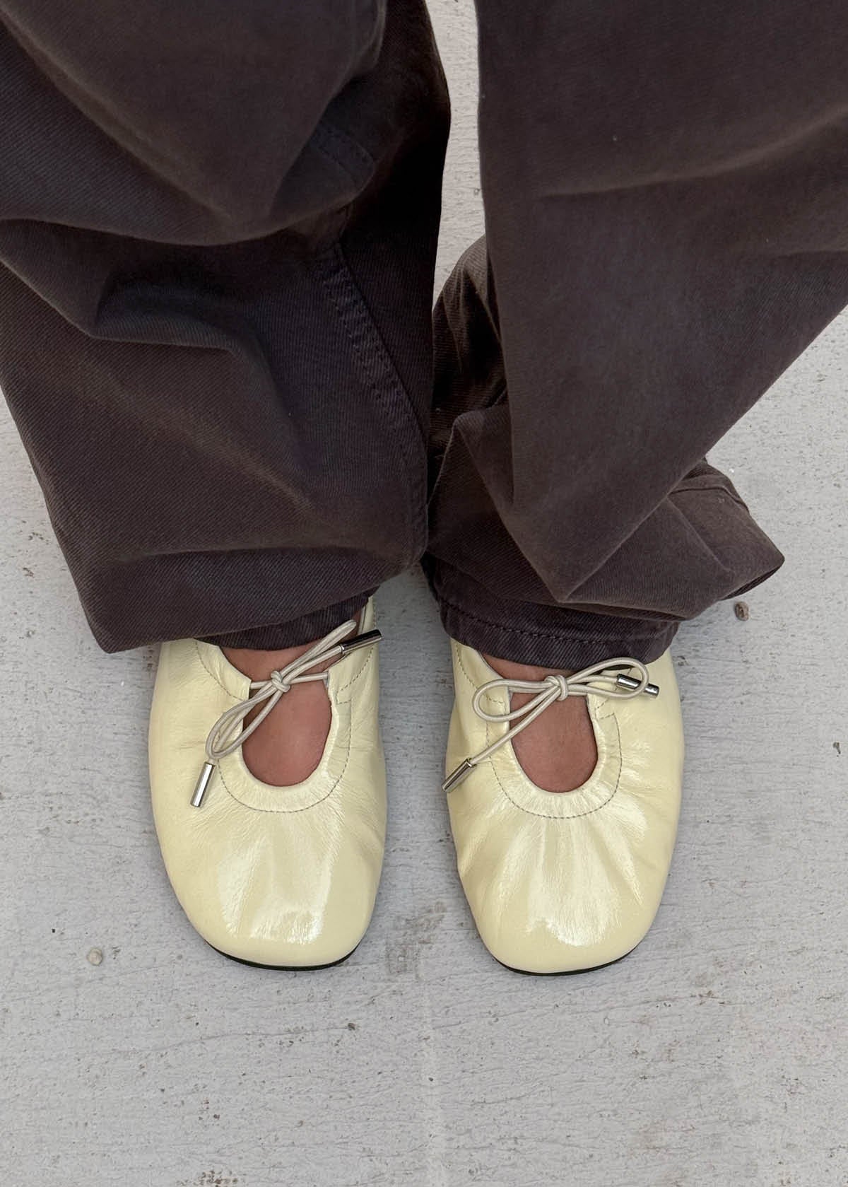 Rosalind Patent Vanilla Leather Ballet Flats - Image 2