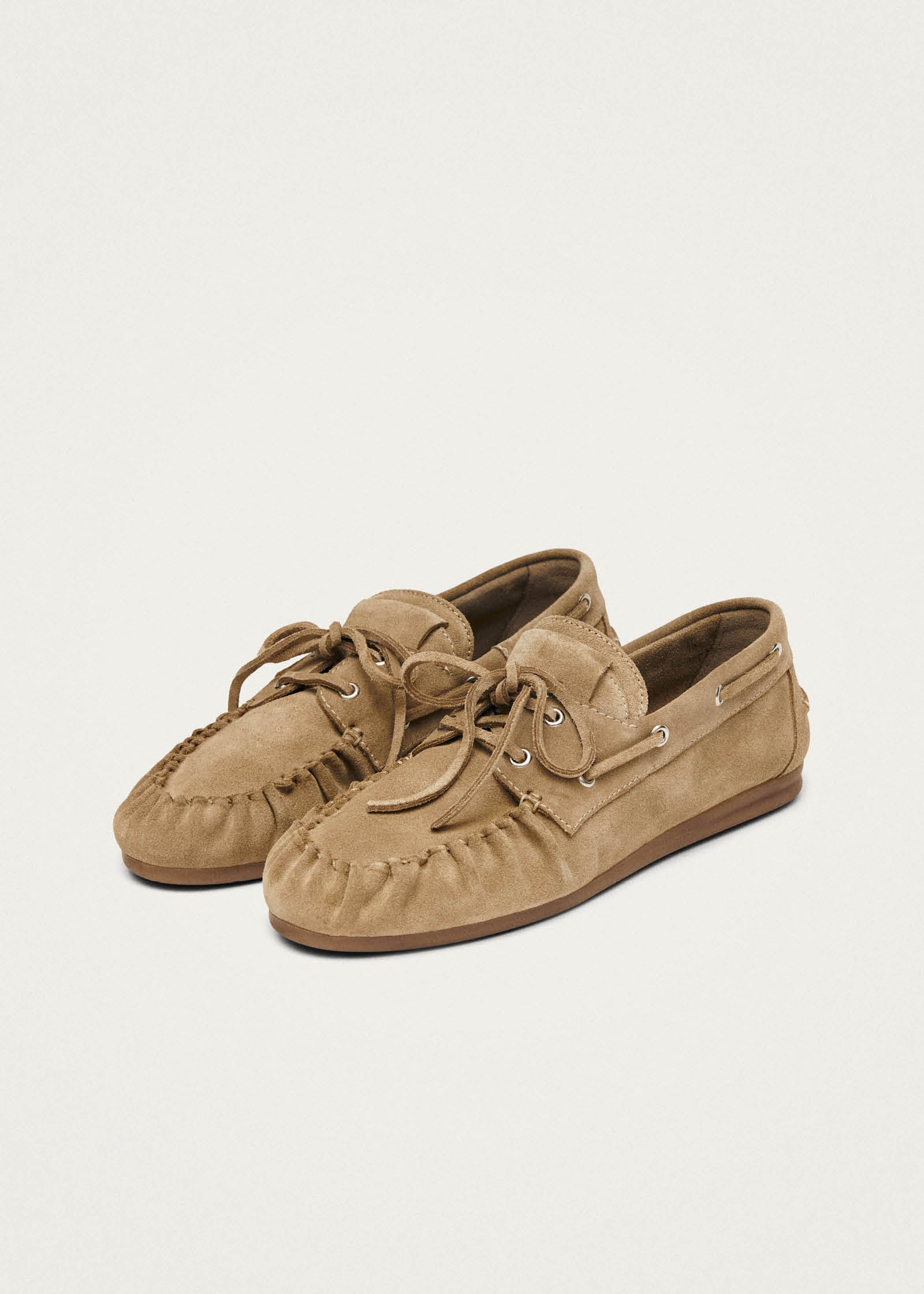 Rowan Suede Beige Leather Loafers - Image 2