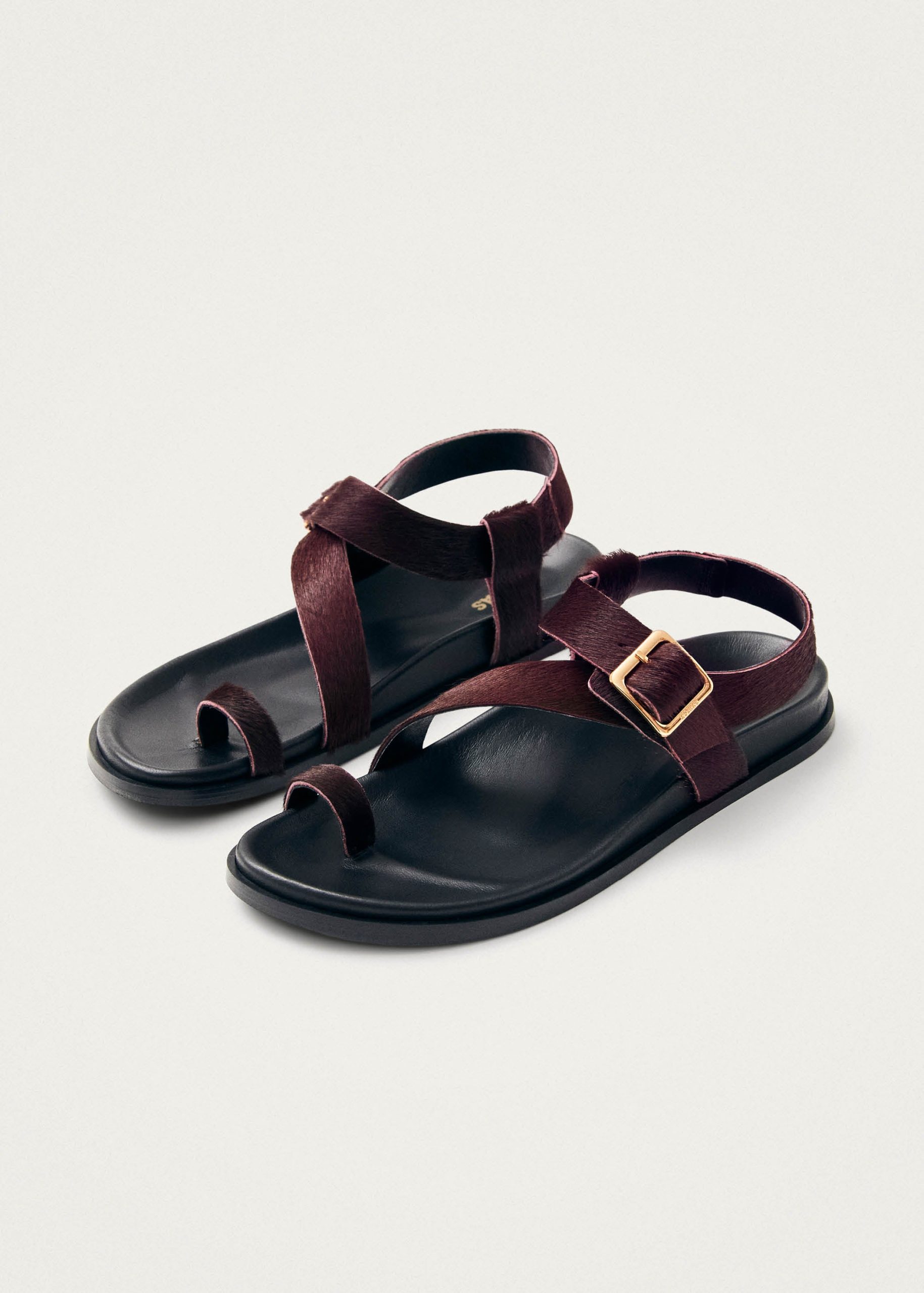 Siren Soft Burgundy Leather Sandals - Image 2