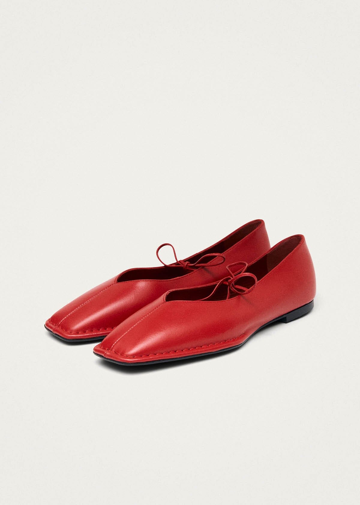 Sway Red Leather Ballet Flats - Image 5