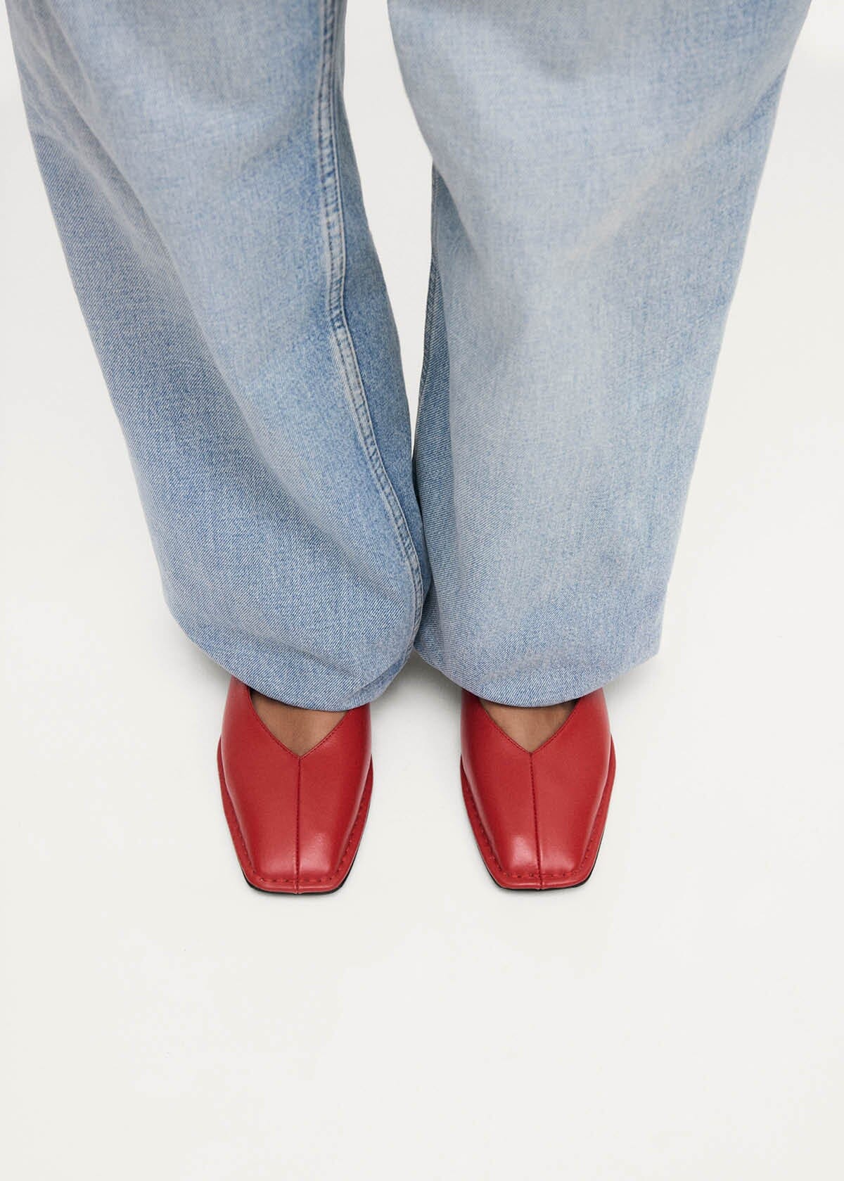Sway Red Leather Ballet Flats - Image 2