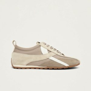 Tb.304 Nylon Beige Leather Sneakers